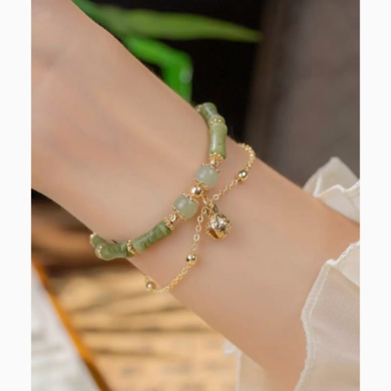 Handcrafted Hetian Jade Bracelet for Women's Balance by Tinkers