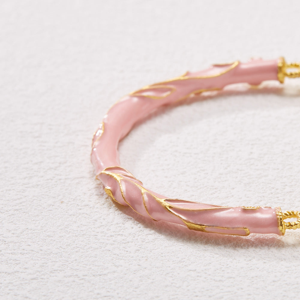 Tinkers Lily Jade Sunstone Lace Half Bracelet Handcrafted Artisan - 0