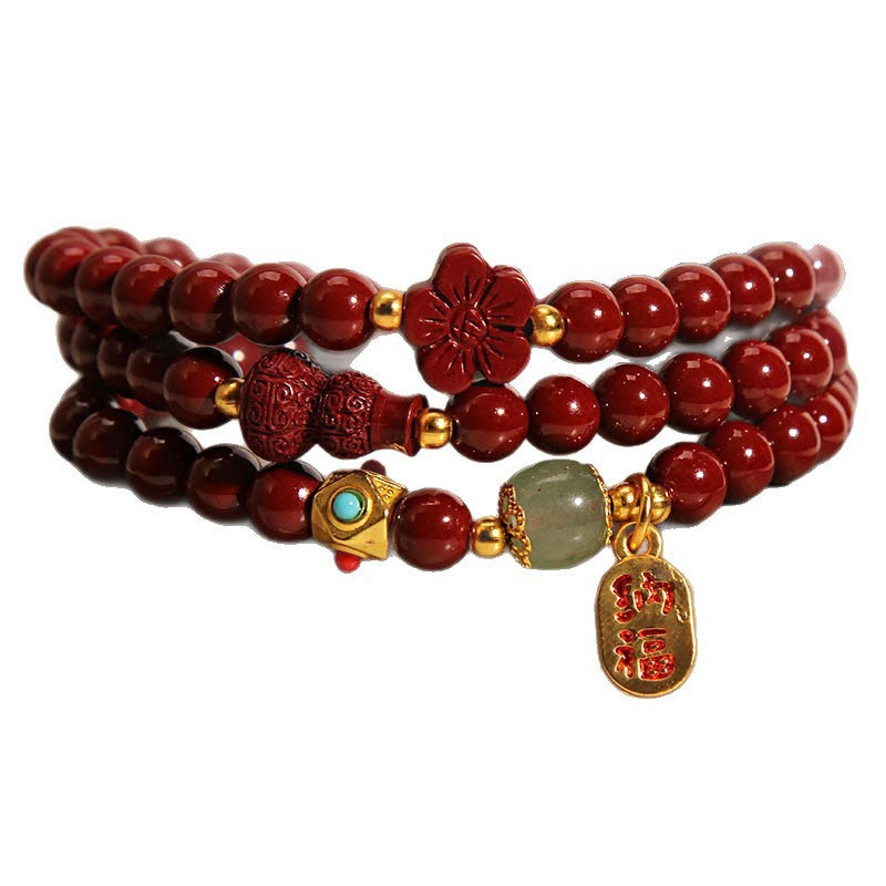 Tinkers Tinkers Cinnabar Gourd Five Petal Flower Bracelet Edition - 0