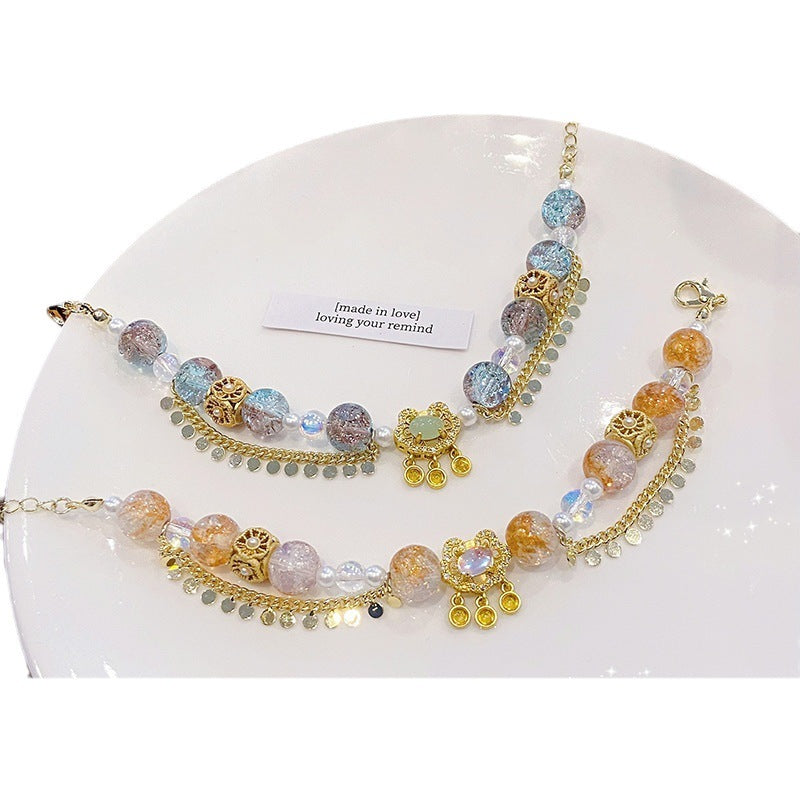 Süßes Prinzessinnen-Armband mit Sicherheitsverschluss aus Glaskristall für Damen