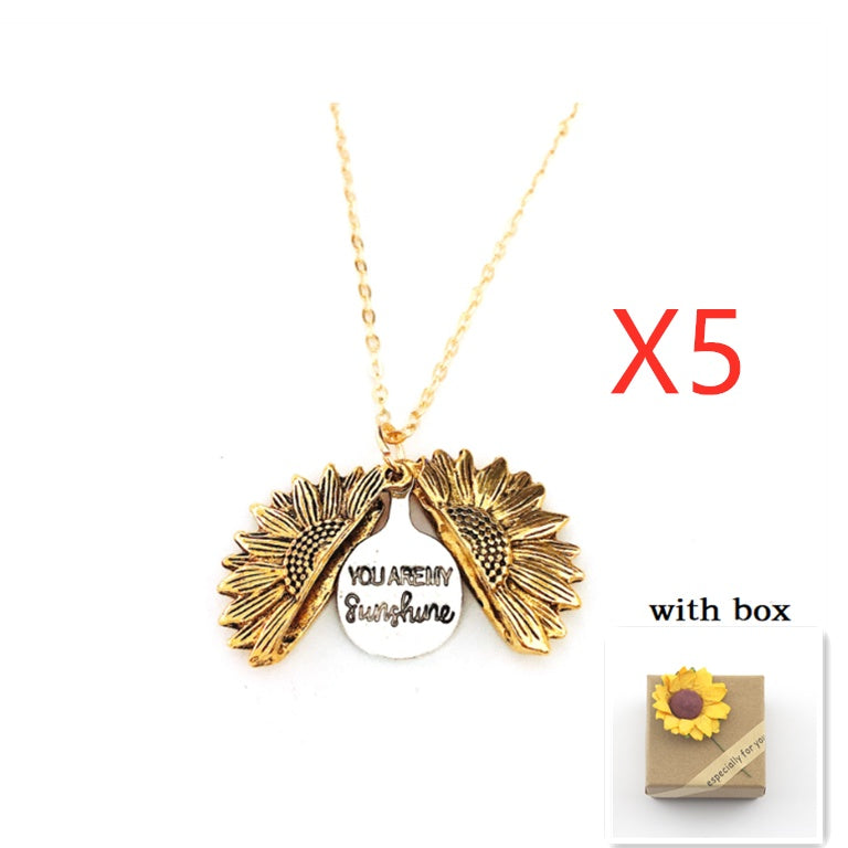 Sunflower Double Lettering Necklace By Tinkers Aura Balance
