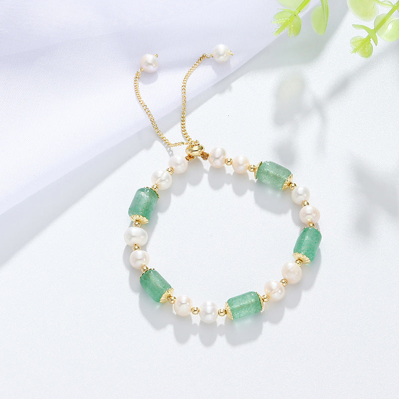 Handcrafted Aventurine Pearl Healing Bracelet For Women