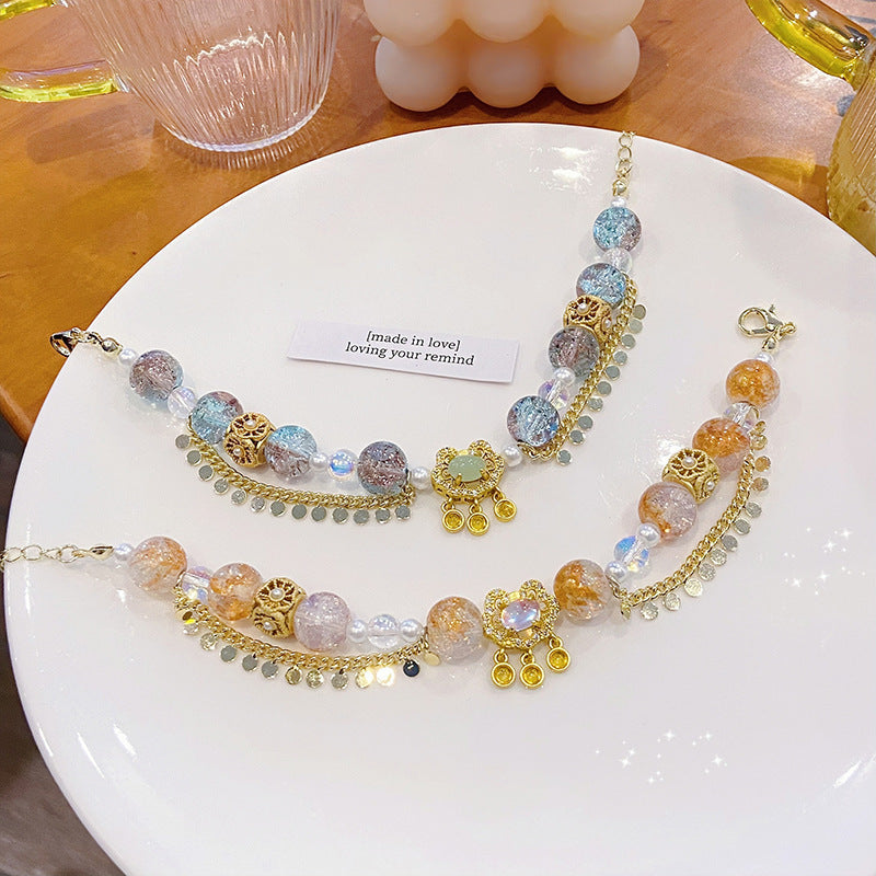 Süßes Prinzessinnen-Armband mit Sicherheitsverschluss aus Glaskristall für Damen