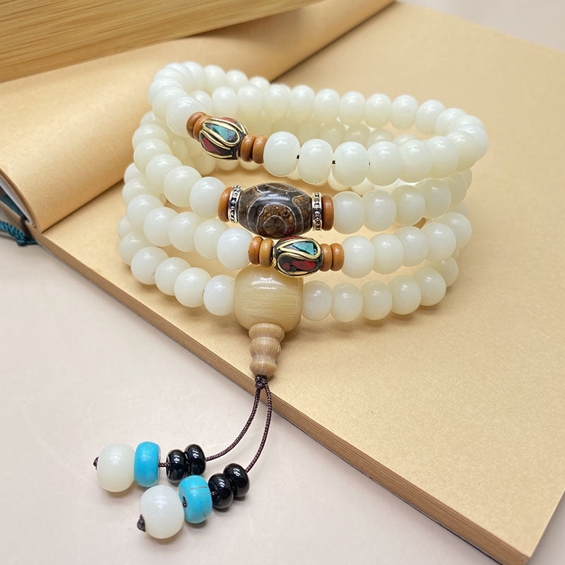 Tinkers Tinkers White Jade Bodhi Bracelet 108 Beads Limited - 0