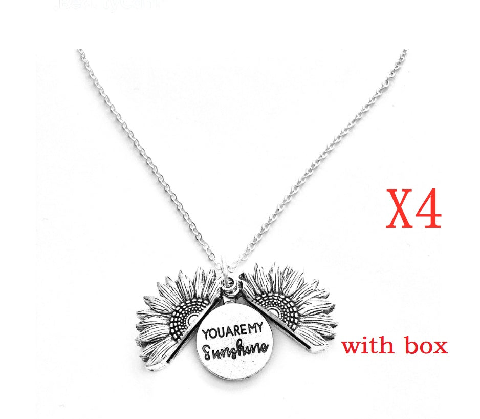 Sunflower Double Lettering Necklace By Tinkers Aura Balance
