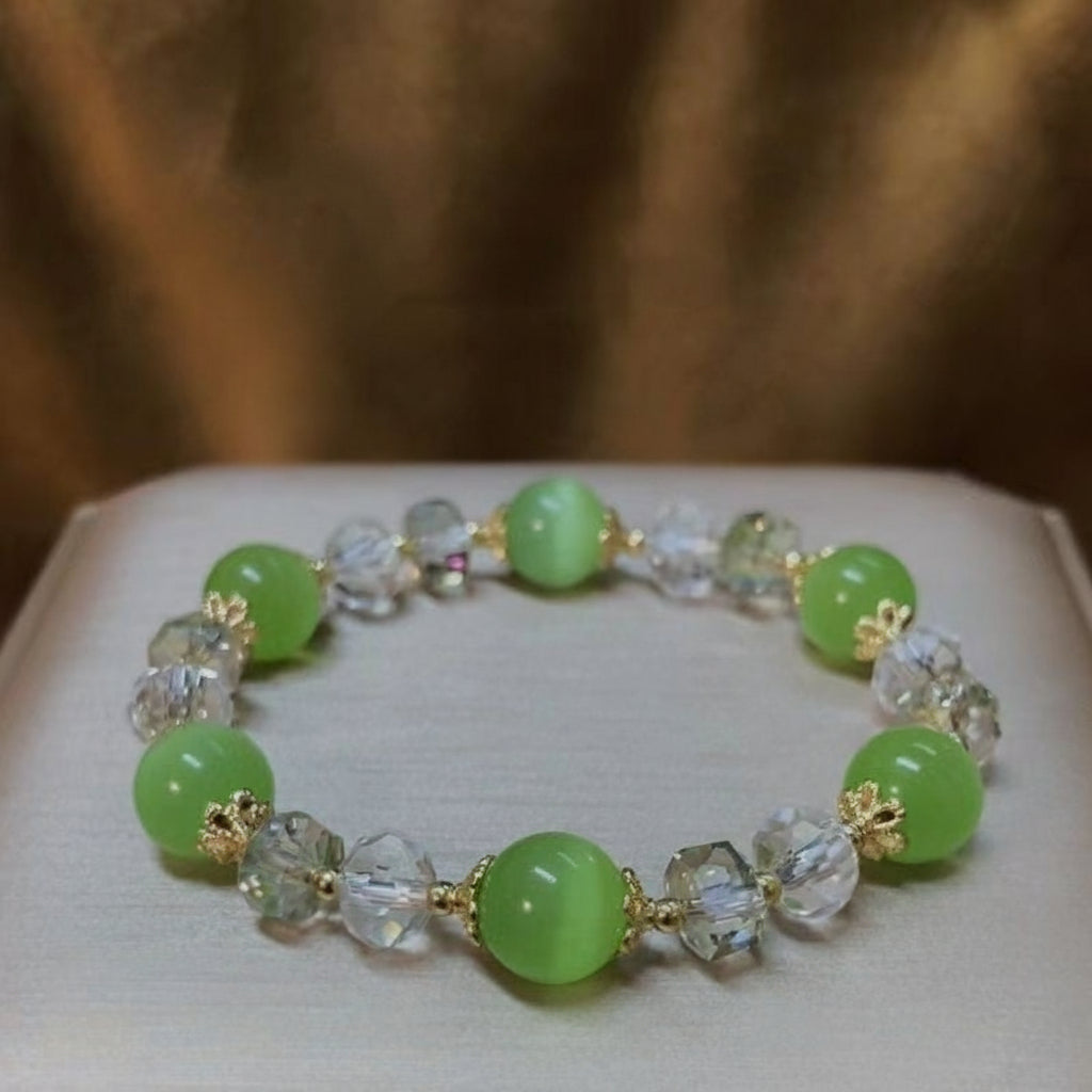 Tinkers Exquisite Natural White Opal Bracelet 10mm Beads For Women - 0