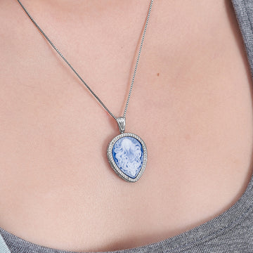 Elegant Handcrafted Natural Gemstone Cameo Pendant by Tinkers