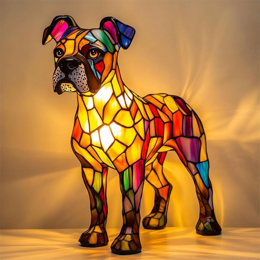 Colorful Dog Lamp Resin Decor By Tinkers - Positive Energy
