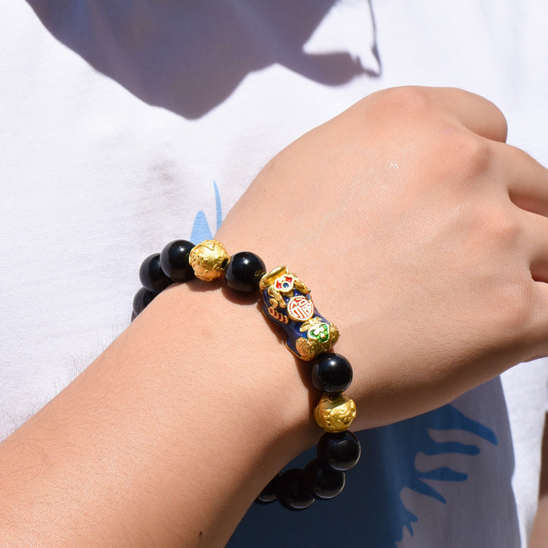 Obsidian Pi Xiu Bracelet Protection And Grounding Handmade