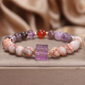 Handcrafted Amethyst Agate Bracelet for Women's Healing by Tinkers