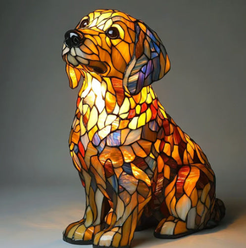 Colorful Dog Lamp Resin Decor By Tinkers - Positive Energy