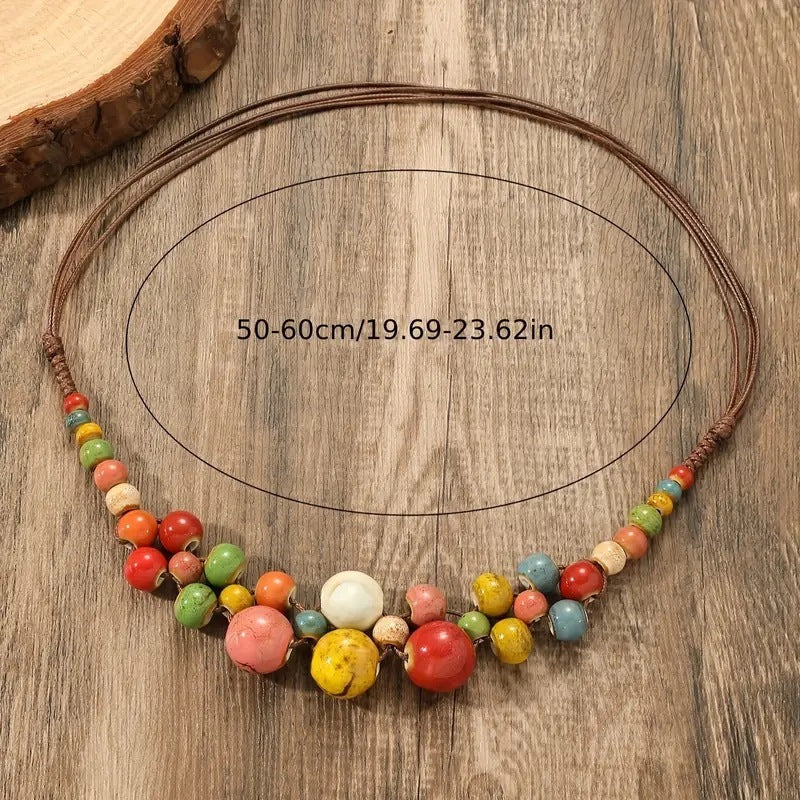 Tinkers Niche Design Beaded Necklace Ethnic Style Handmade Elite - 0