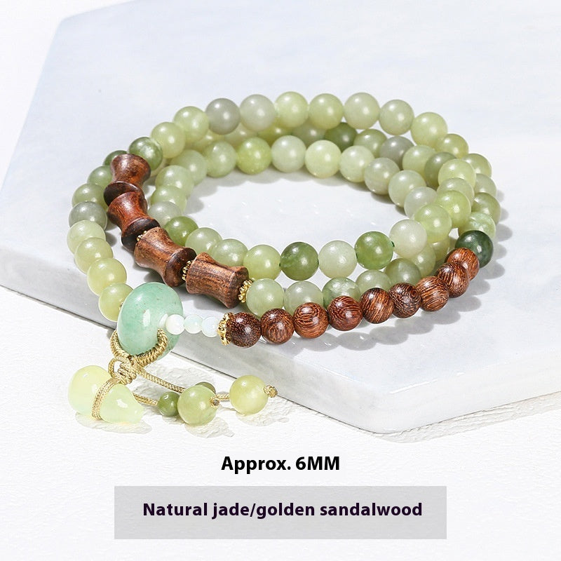 Gray Jade Multi Circle Bamboo Bracelet For Girls Gift