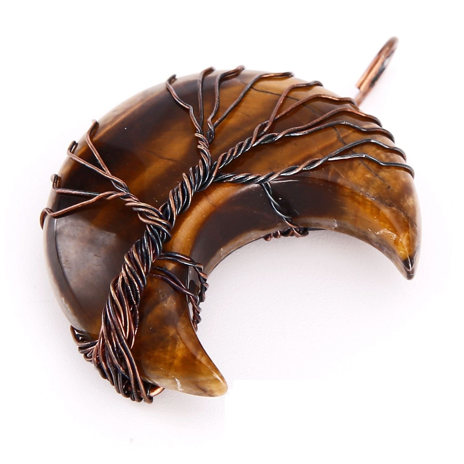 Natürlicher Kristall-Mond-Anhänger, Unisex-Schmuck, Geschenkidee