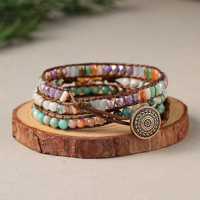 Natural Stone Hand-woven Multi-layer Tree Of Life Accessories Couple Bracelet