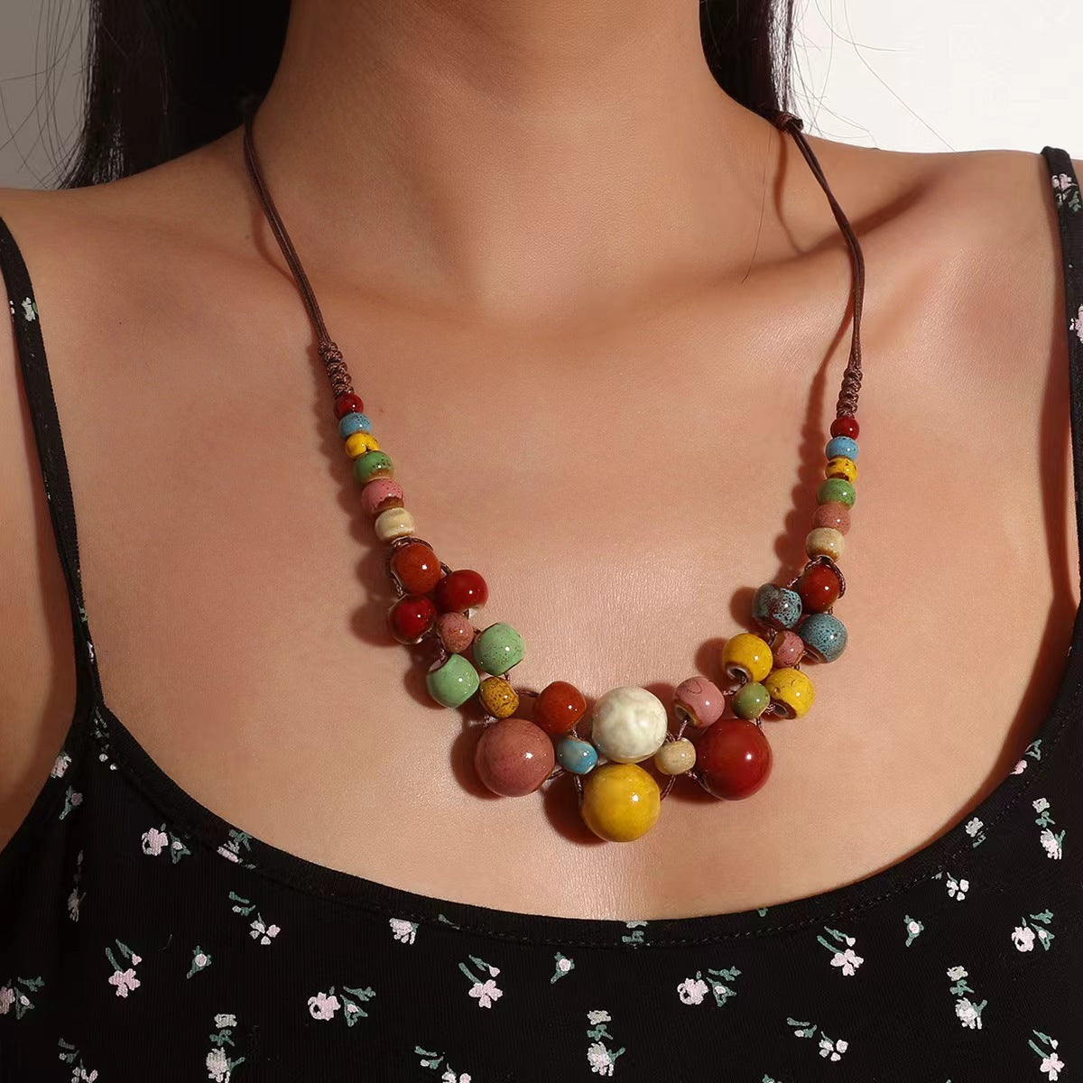 Tinkers Niche Design Beaded Necklace Ethnic Style Handmade Elite - 0