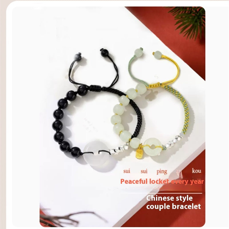 Peace Buckle Couple Braid Rope Hand Woven Bracelet All Ages