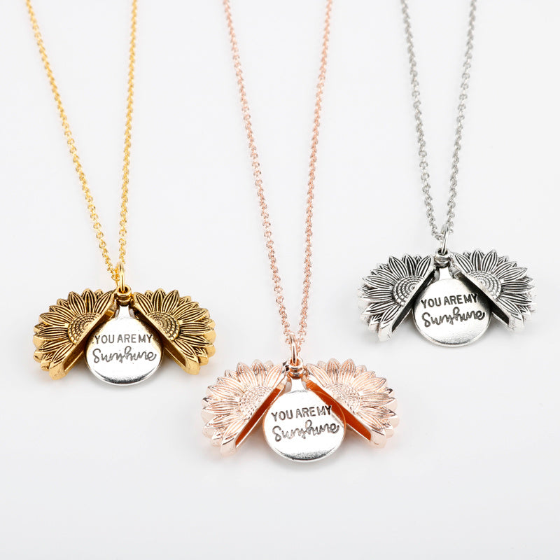 Sunflower Double Lettering Necklace By Tinkers Aura Balance