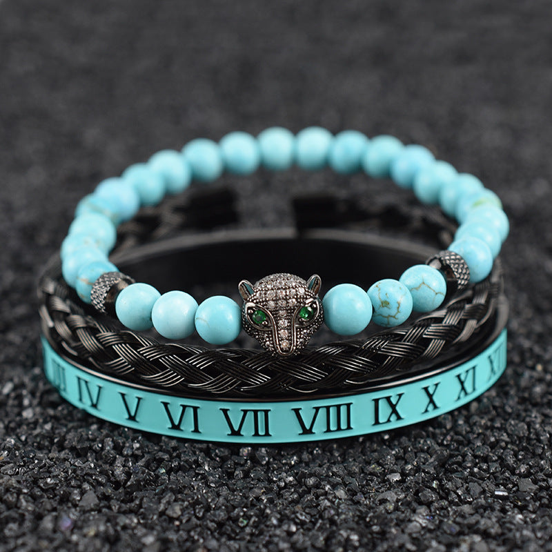 Natural Handcrafted Turquoise Bracelet for Men's Protection by Tinkers