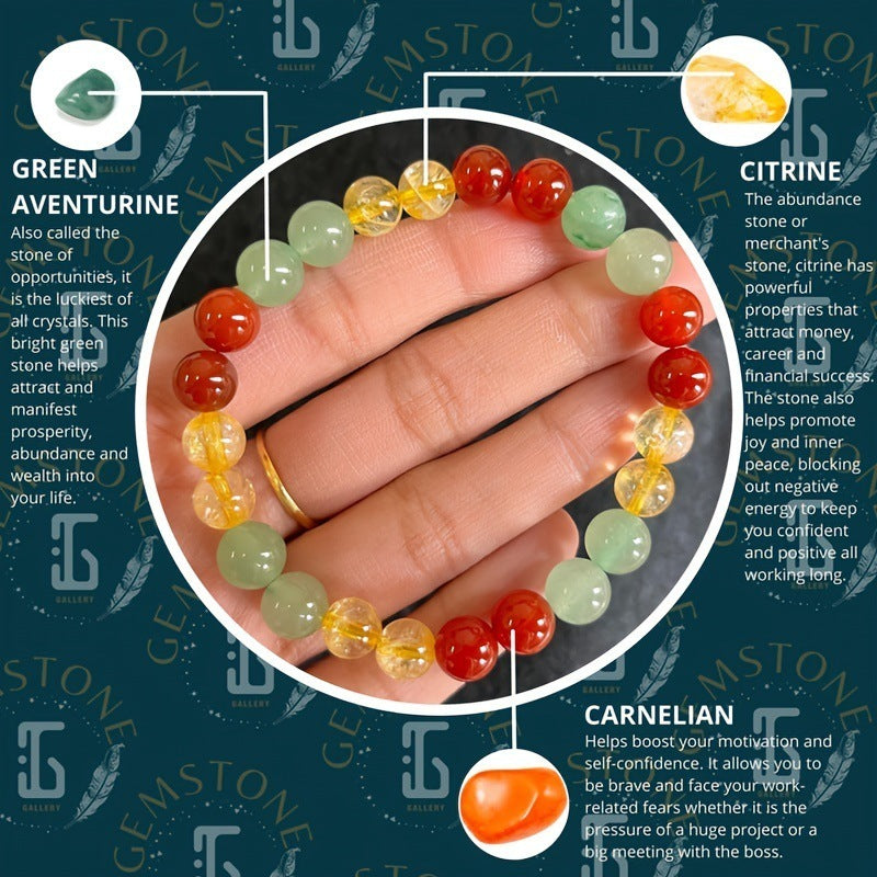 Tinkers Elegant 8mm Yellow Beaded Bracelet Unisex Premium Accessory - 0