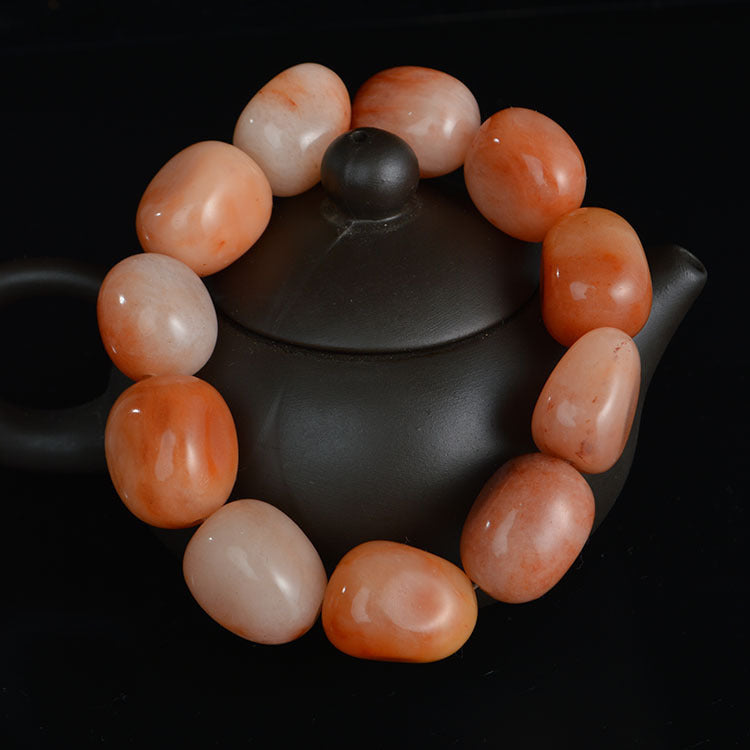 Tinkers Jade Pebble Bracelet Natural Gobi Artisanal Collection - 0