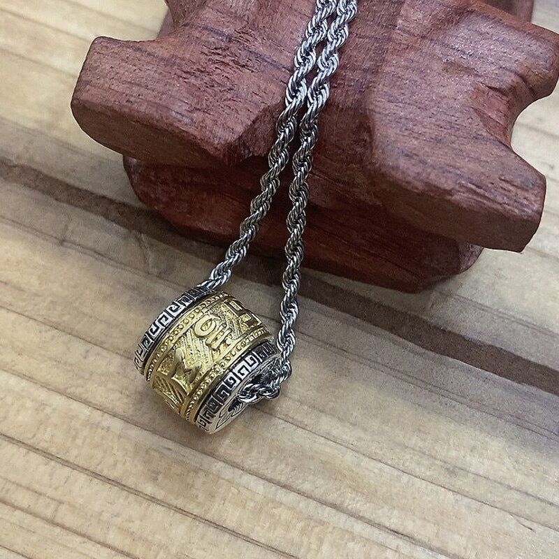 Elegant Handcrafted Vintage Mantra Necklace for Spiritual Balance by Tinkers