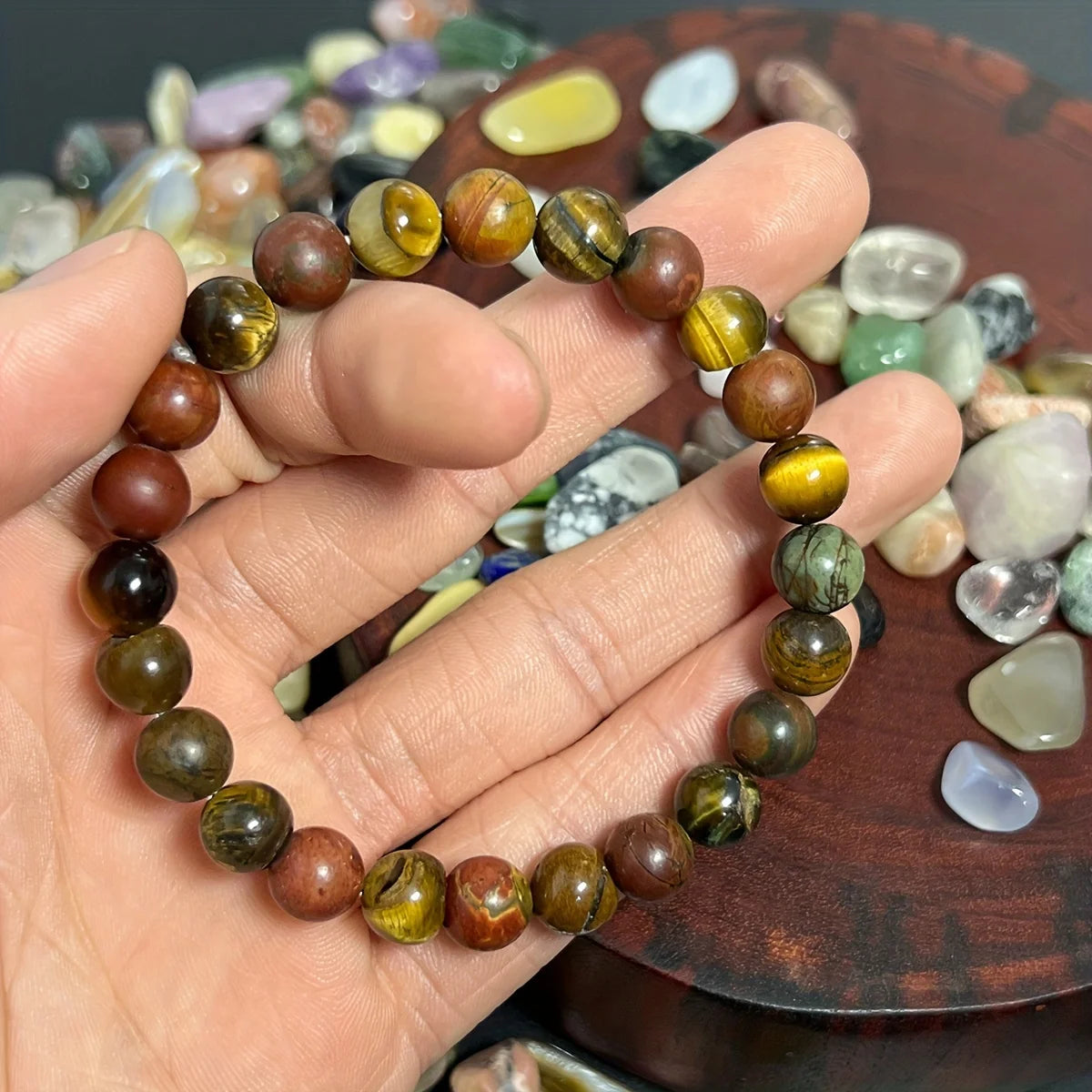 Tiger Eye Picasso Jasper Bracelet By Tinkers Energy
