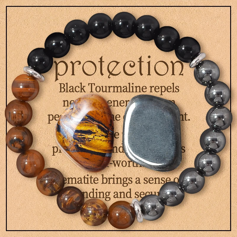 Tinkers Triple Protection Bracelet Set Tiger Eye Obsidian Hematite - Apparel & Accessories > Jewelry > Bracelets