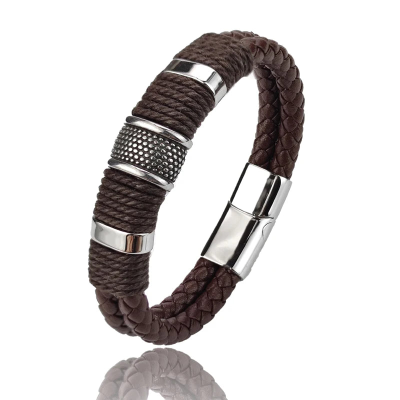 Tinkers Tinkers Vintage Multilayer Brown Leather Bracelet Elite - Apparel & Accessories > Jewelry > Bracelets