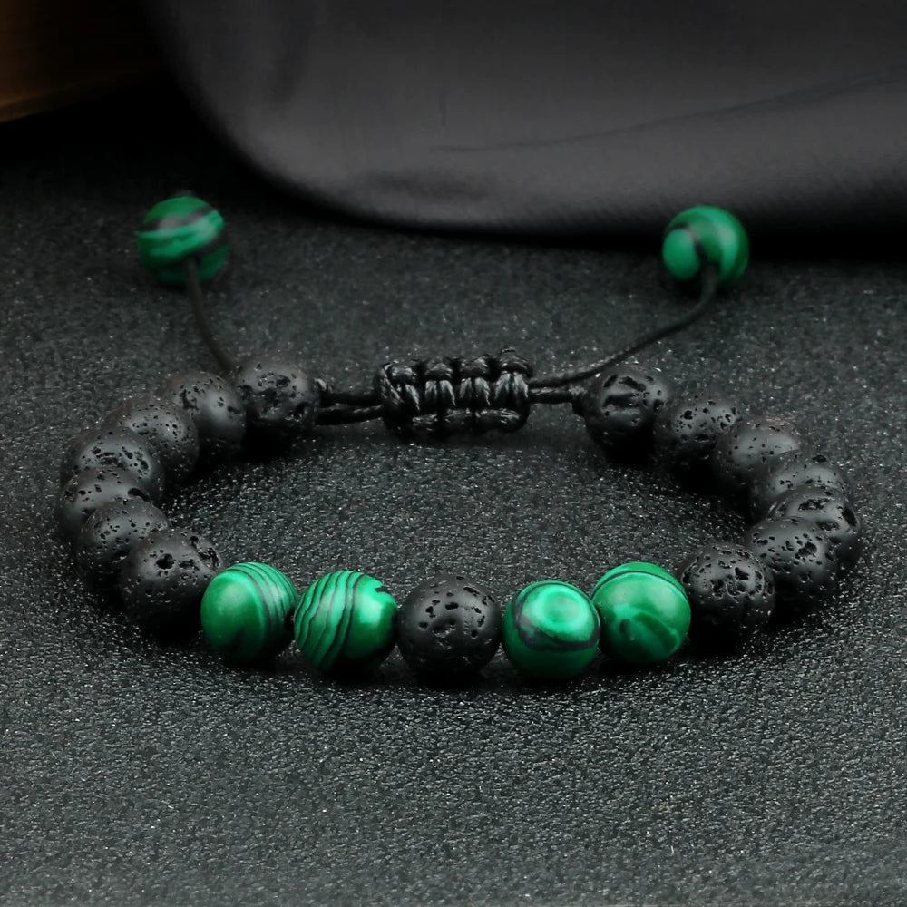 Tinkers Brand Lava Beads Tiger Eye Adjustable Rope Bracelet Unisex - Uncategorized