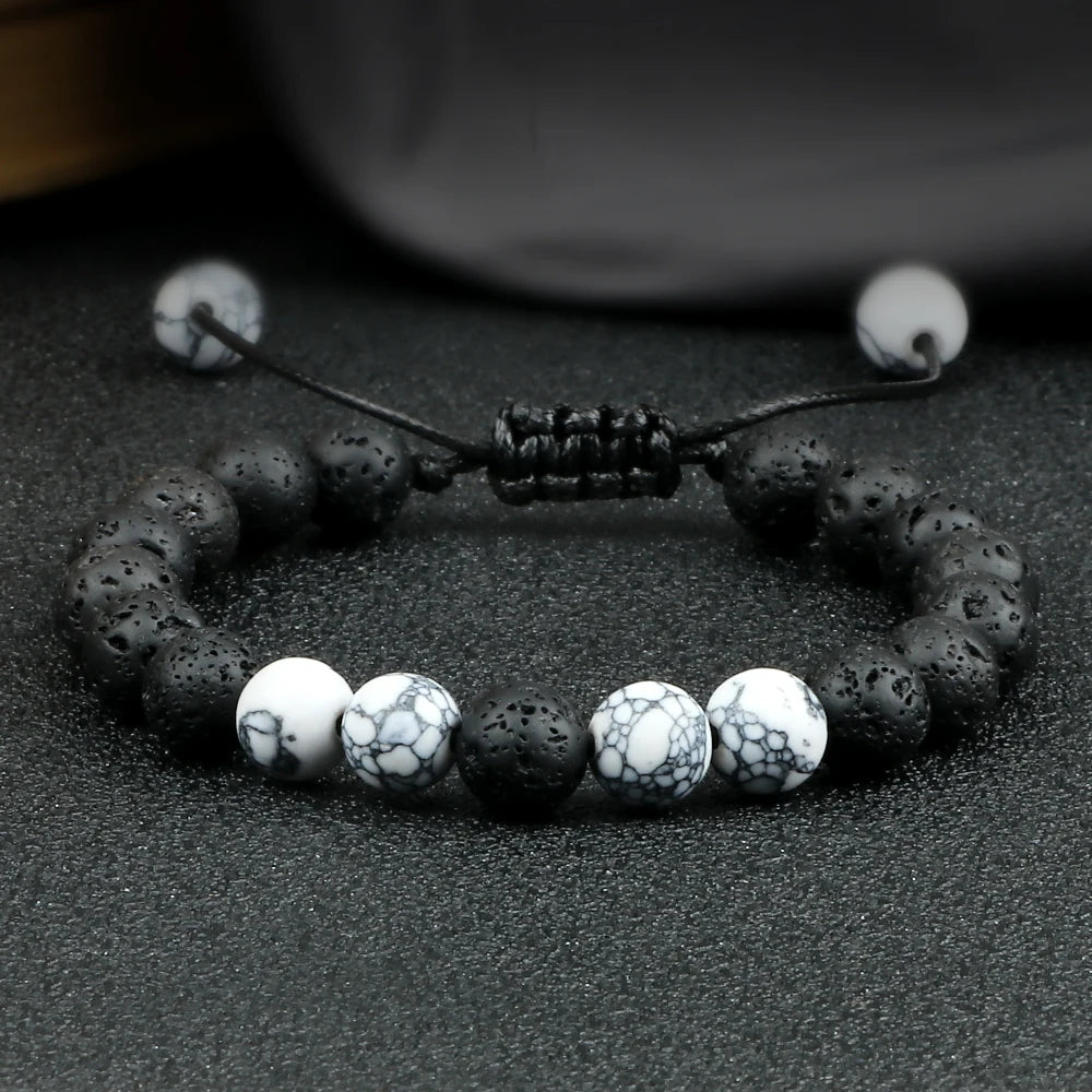 Tinkers Brand Lava Beads Tiger Eye Adjustable Rope Bracelet Unisex - Uncategorized