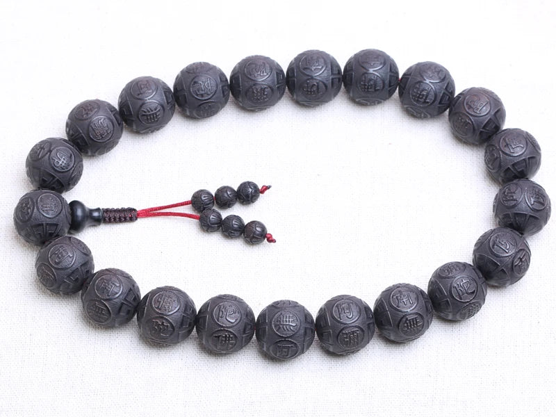Tinkers Genuine Black Wood Tibetan Prayer Bracelet 12 Beads -
