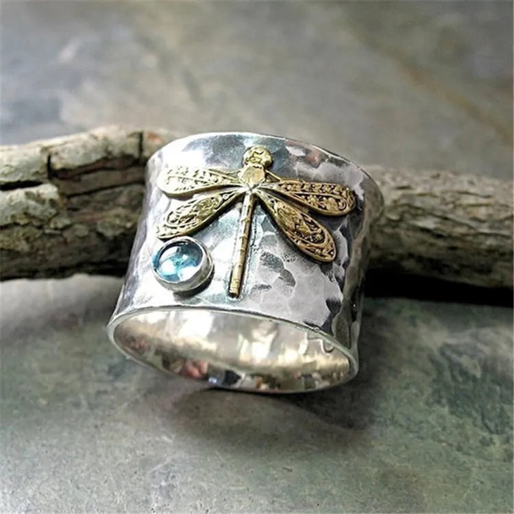 Moonstone Protection Balance Ring Handmade Unisex Vintage
