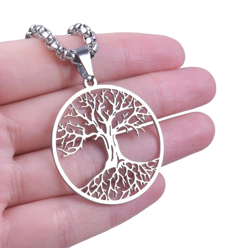 Tinkers Tree Of Life Stainless Steel Necklace For Men Women Gift -