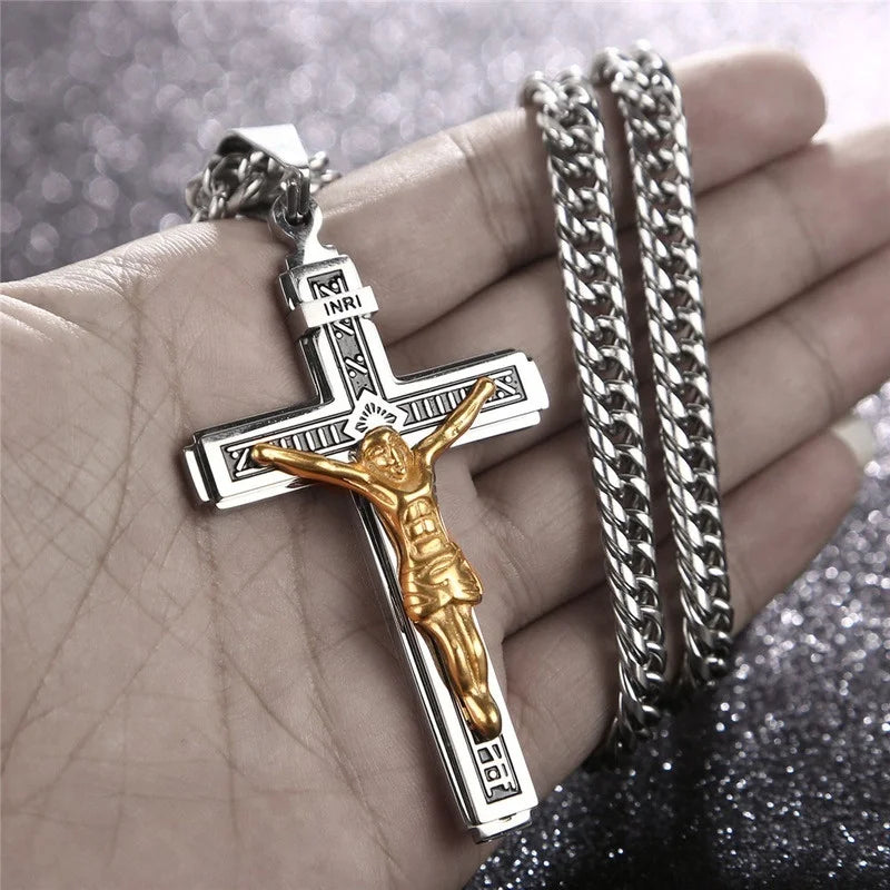 Natural Onyx Cross Pendant For Men Protection By Tinkers