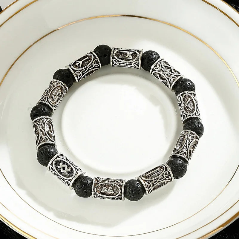 Tinkers Viking Rune Bracelet Wood Lava Stone Bohemian Exclusive -