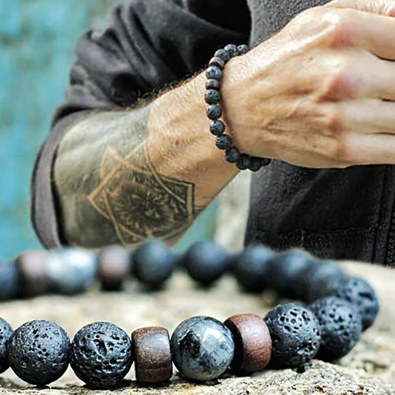 Tinkers Volcanic Stone Lava Bracelet Tibetan Buddha Edition -