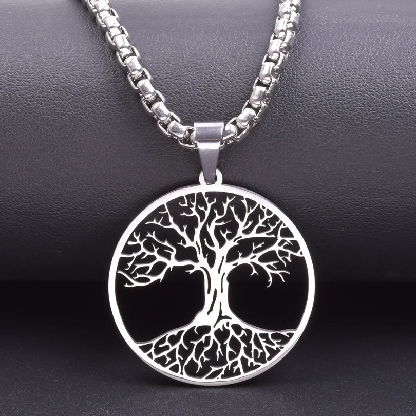 Tinkers Tree Of Life Stainless Steel Necklace For Men Women Gift -