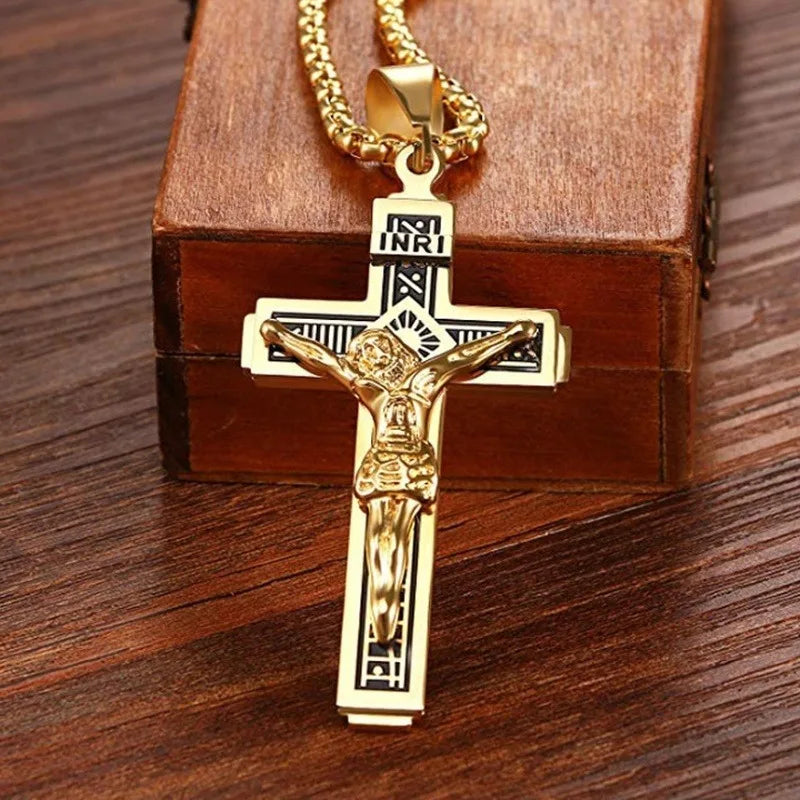 Natural Onyx Cross Pendant For Men Protection By Tinkers