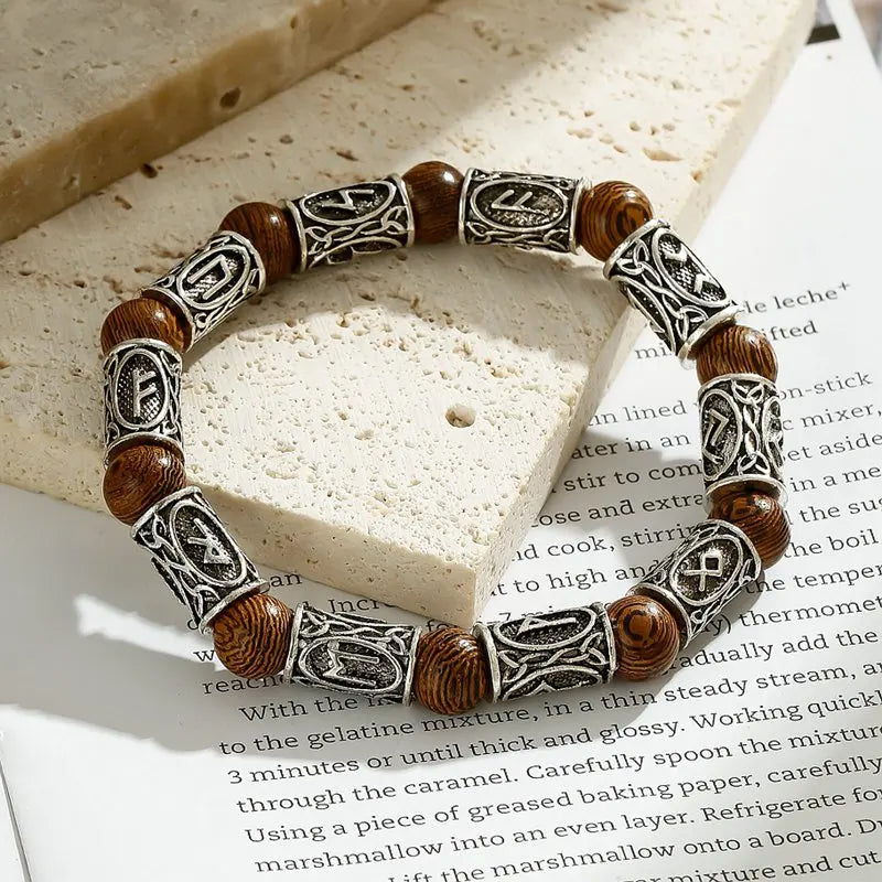 Tinkers Viking Rune Bracelet Wood Lava Stone Bohemian Exclusive -