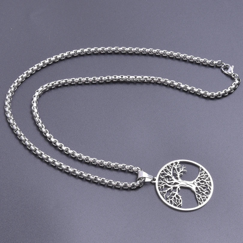 Tinkers Tree Of Life Stainless Steel Necklace For Men Women Gift -