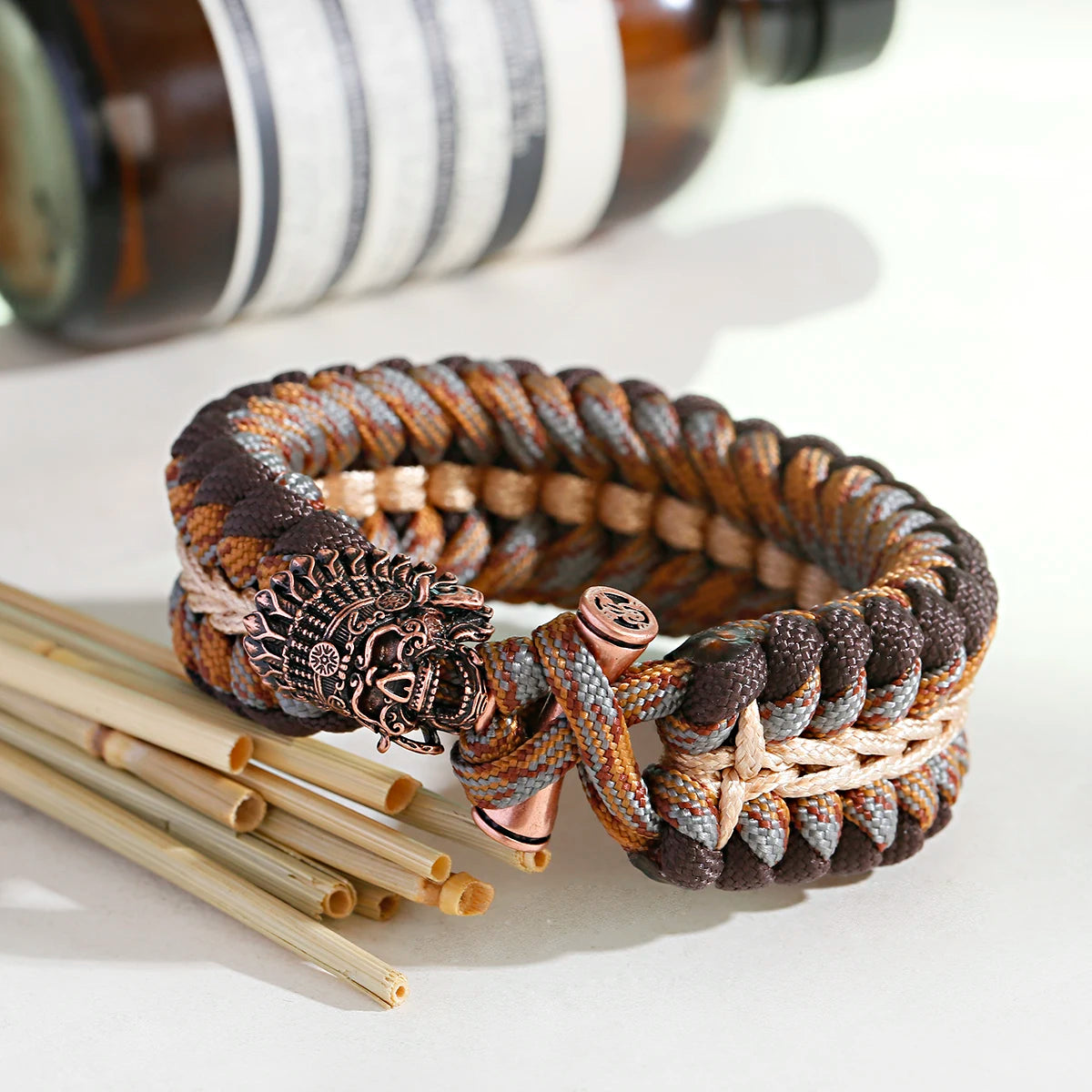 Tinkers Nordic Skull Punk Lanyard Bracelet Unisex Viking Jewelry -