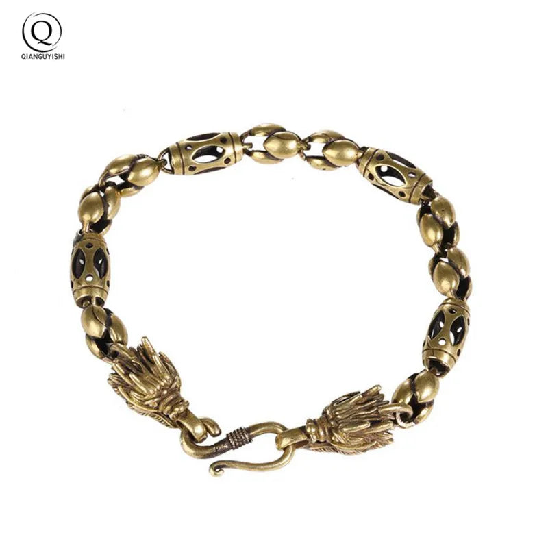 Dragon Head Brass Bracelet — Punk & Boho Unisex Wristband