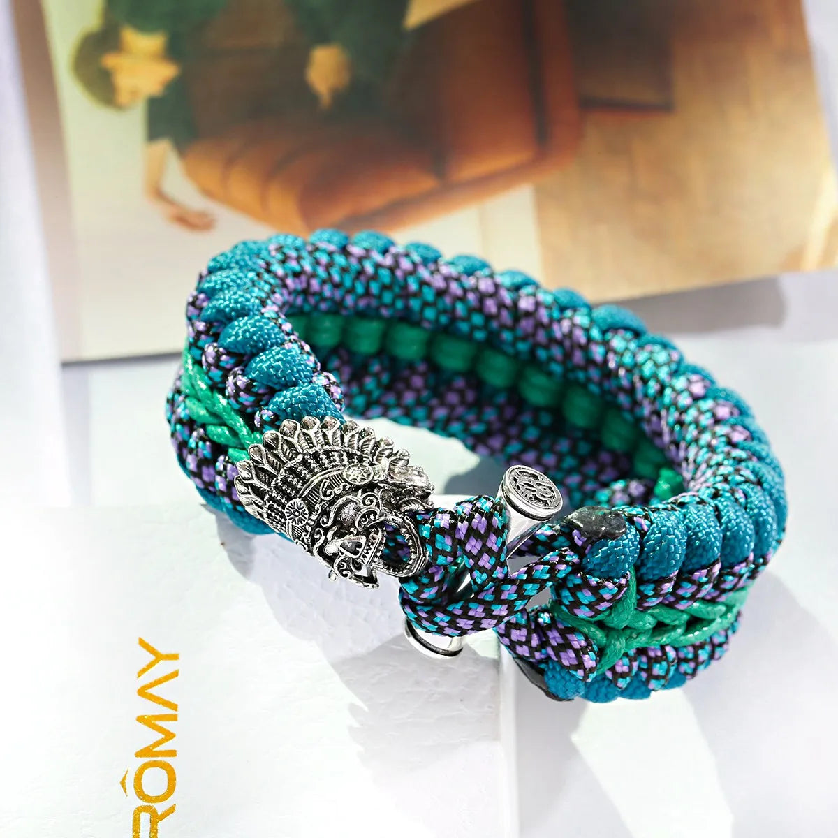 Tinkers Nordic Skull Punk Lanyard Bracelet Unisex Viking Jewelry -