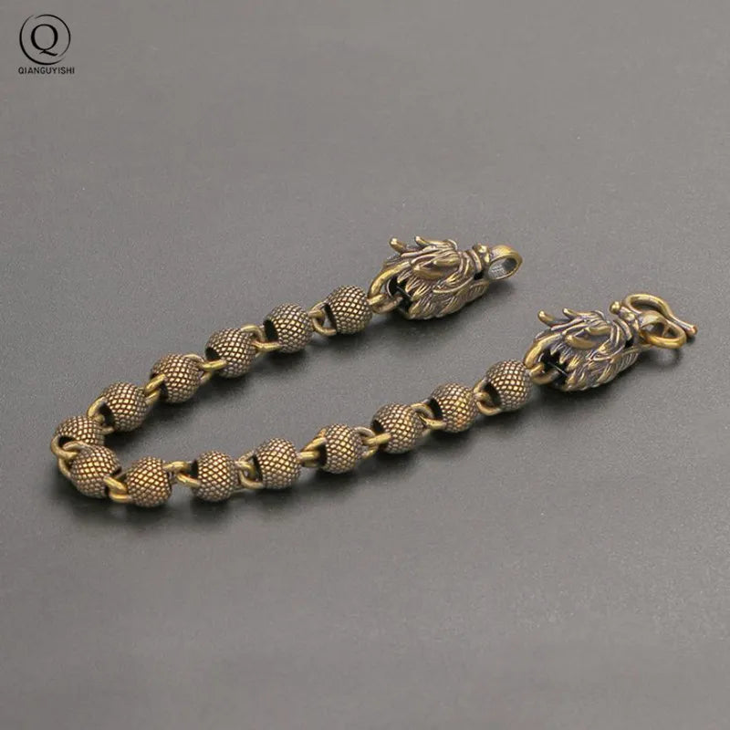 Dragon Head Brass Bracelet — Punk & Boho Unisex Wristband