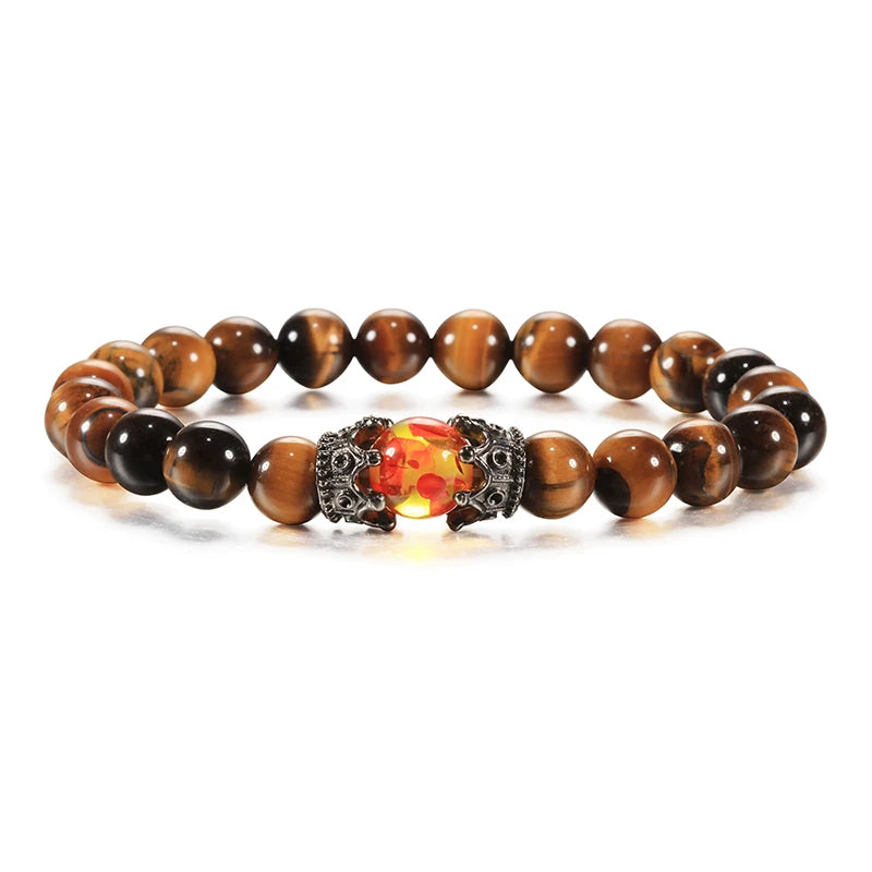 Tinkers Brand Lava Beads Tiger Eye Adjustable Rope Bracelet Unisex - Uncategorized