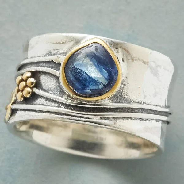 Moonstone Protection Balance Ring Handmade Unisex Vintage