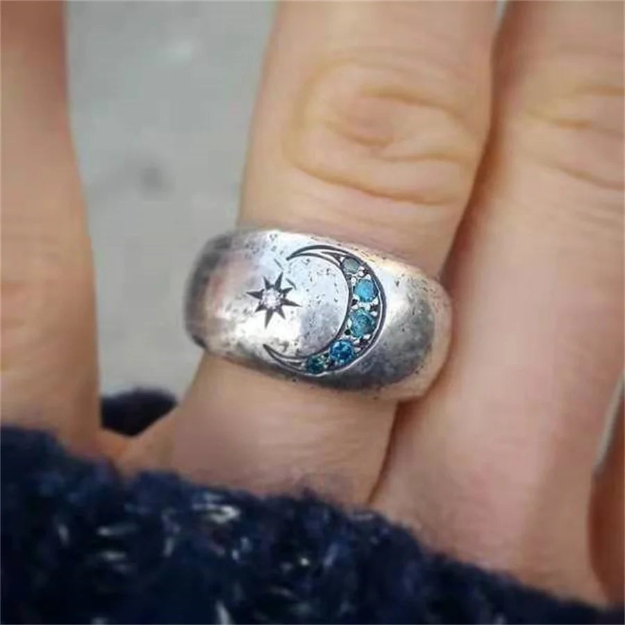 Moonstone Protection Balance Ring Handmade Unisex Vintage