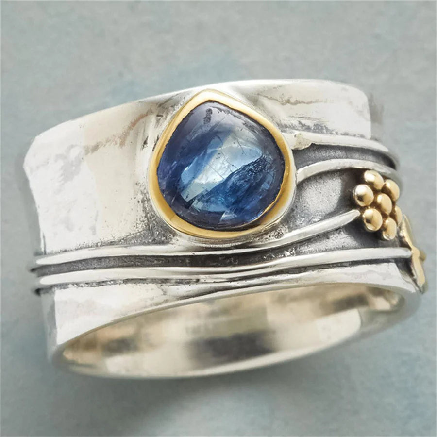 Moonstone Protection Balance Ring Handmade Unisex Vintage