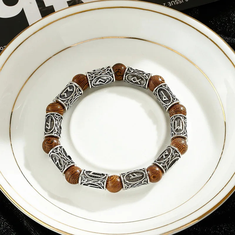 Tinkers Viking Rune Bracelet Wood Lava Stone Bohemian Exclusive -